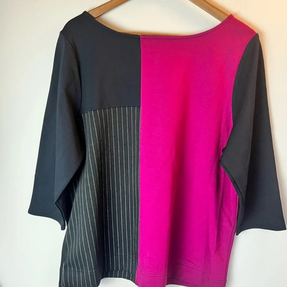 Lane Bryant 3/4 sleeve mixed print ponte top 14/16 - Picture 3 of 3